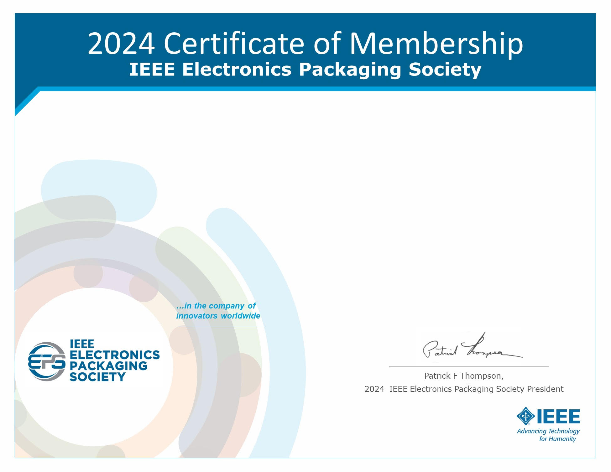 Get your IEEE EPS Membership Certificate IEEE Electronics Packaging